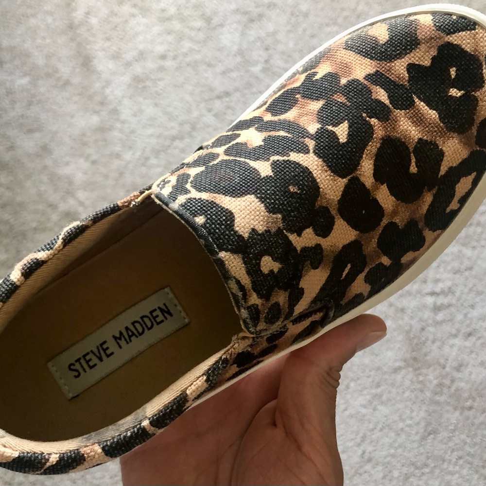 Steve Madden Leopard Print Sneakers - Black and Tan